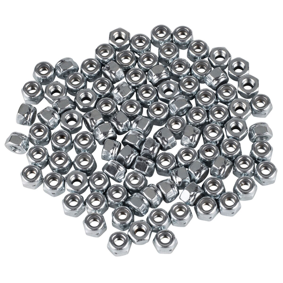 100 Dadi Autofilettanti Nylon Insert 1/4-28 Filetto Fine &ndash; Acciaio Zincato